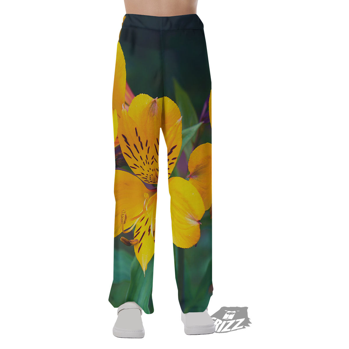 Alstroemeria Yellow Print Pajama Pants-grizzshop