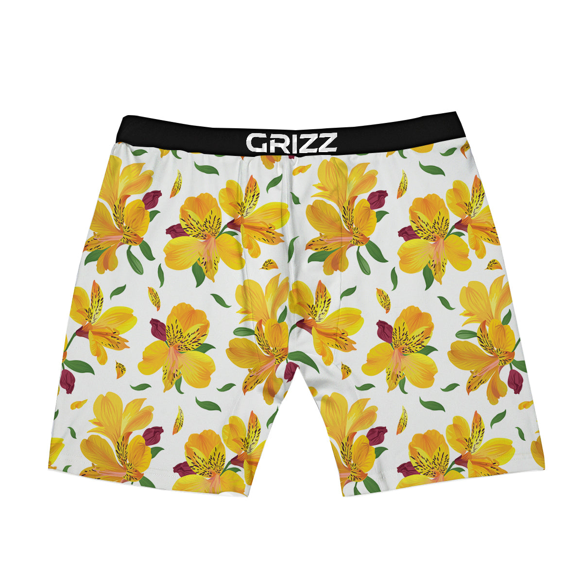 Alstroemeria Yellow Print Pattern Boxer Briefs-grizzshop