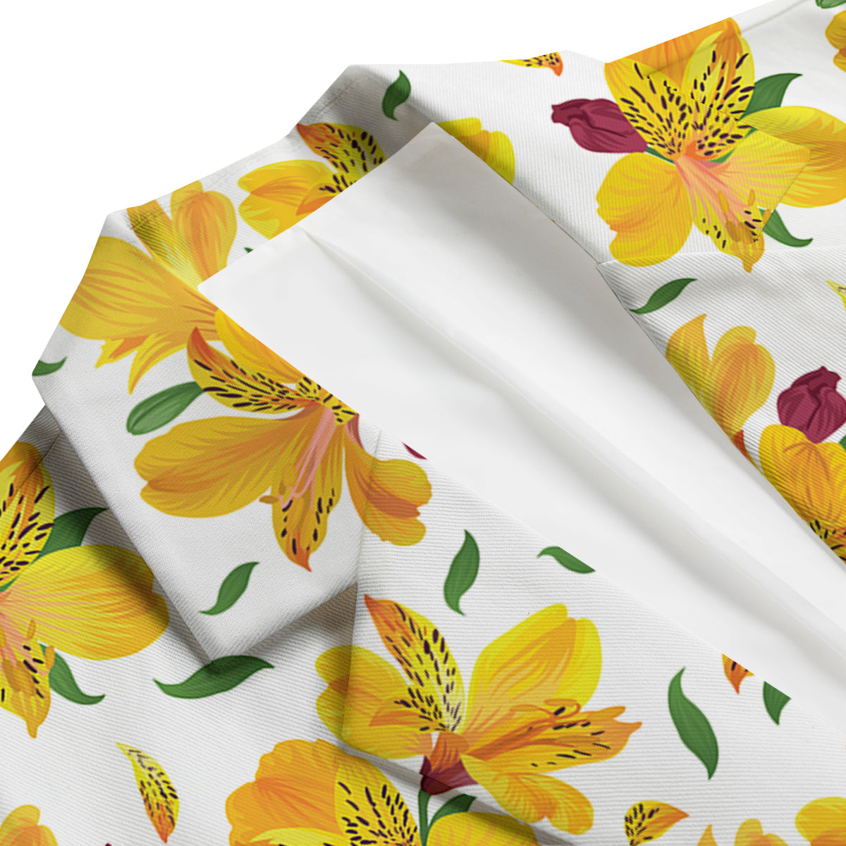Alstroemeria Yellow Print Pattern Men's Blazer-grizzshop
