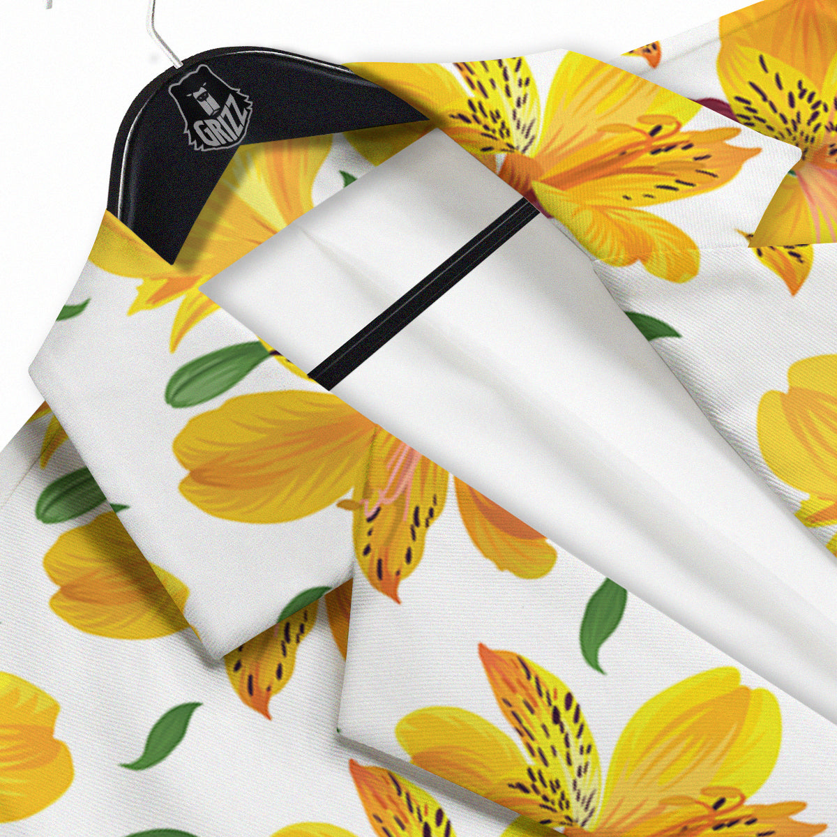 Alstroemeria Yellow Print Pattern Men's Sport Coat-grizzshop