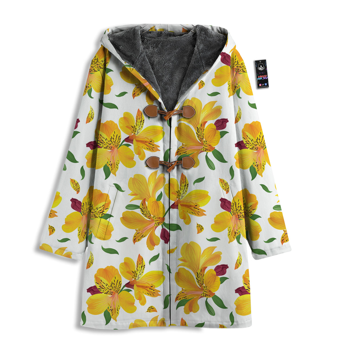 Alstroemeria Yellow Print Pattern Men's Windbreaker Jacket-grizzshop