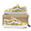 Alstroemeria Yellow Print Pattern Skate Shoes-grizzshop