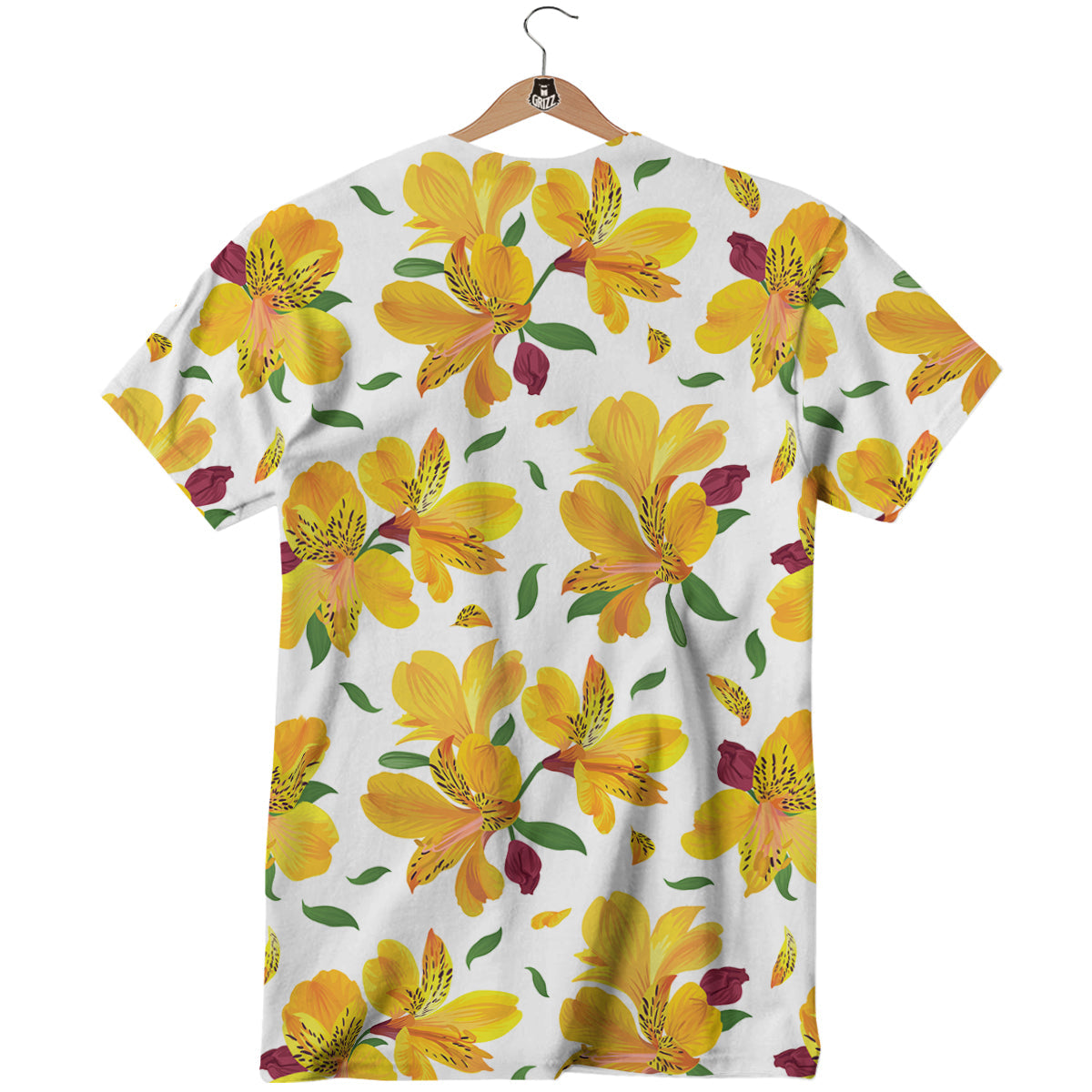 Alstroemeria Yellow Print Pattern T-Shirt-grizzshop
