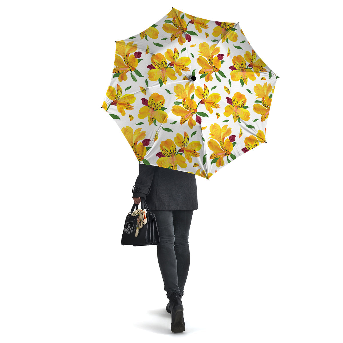 Alstroemeria Yellow Print Pattern Umbrella-grizzshop