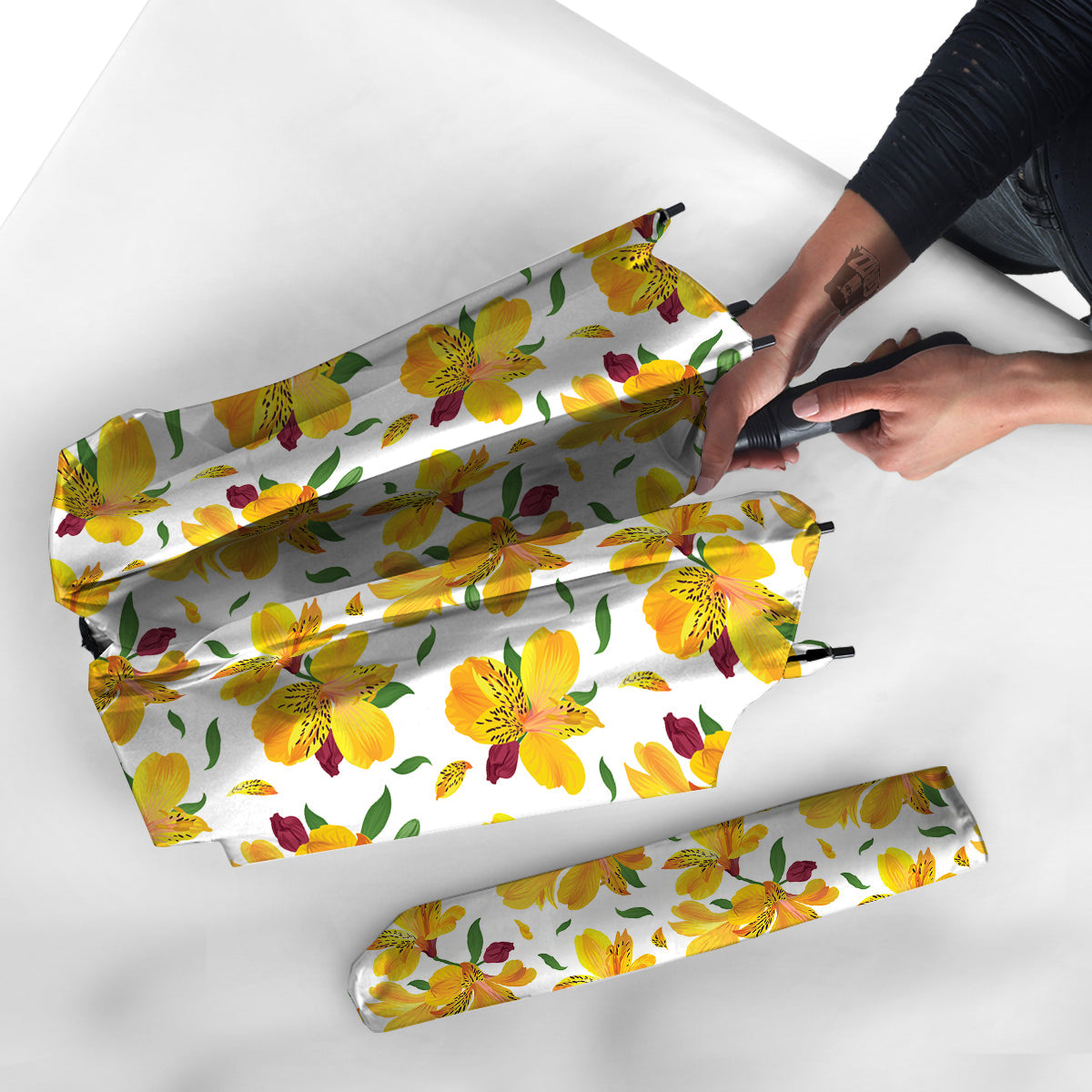 Alstroemeria Yellow Print Pattern Umbrella-grizzshop