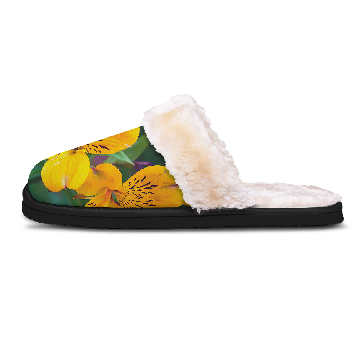 Alstroemeria Yellow Print Slippers-grizzshop