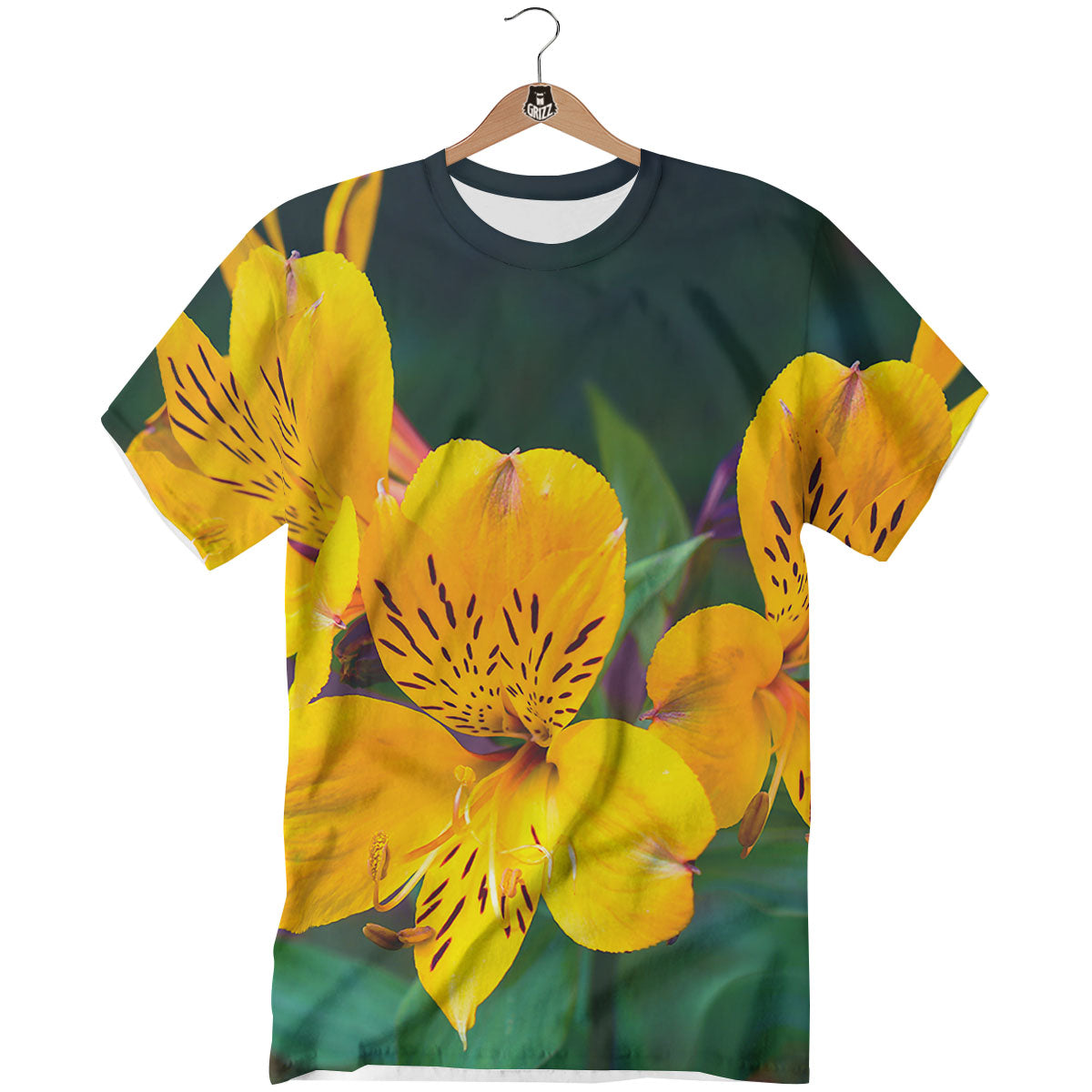 Alstroemeria Yellow Print T-Shirt-grizzshop