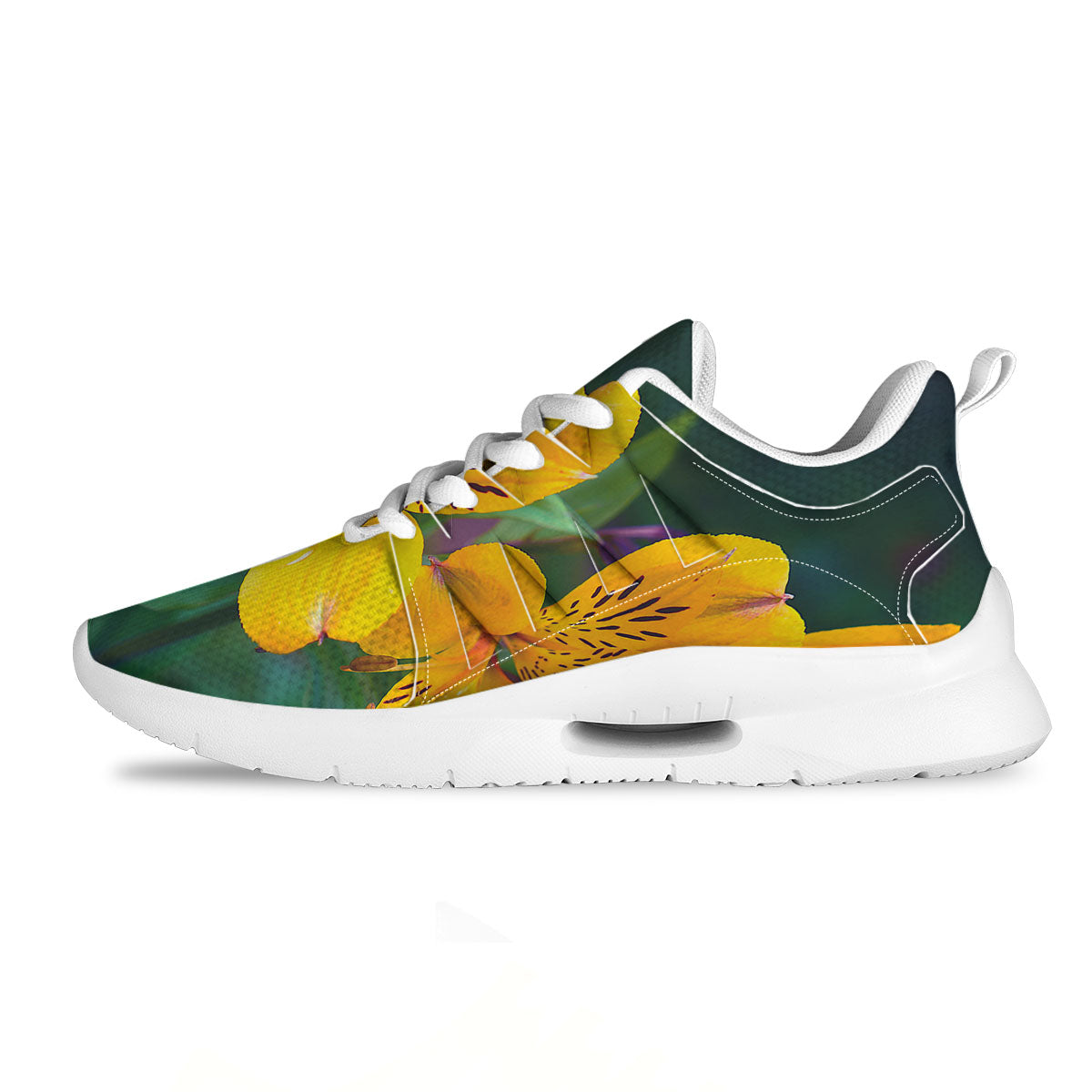 Alstroemeria Yellow Print Tennis Shoes-grizzshop