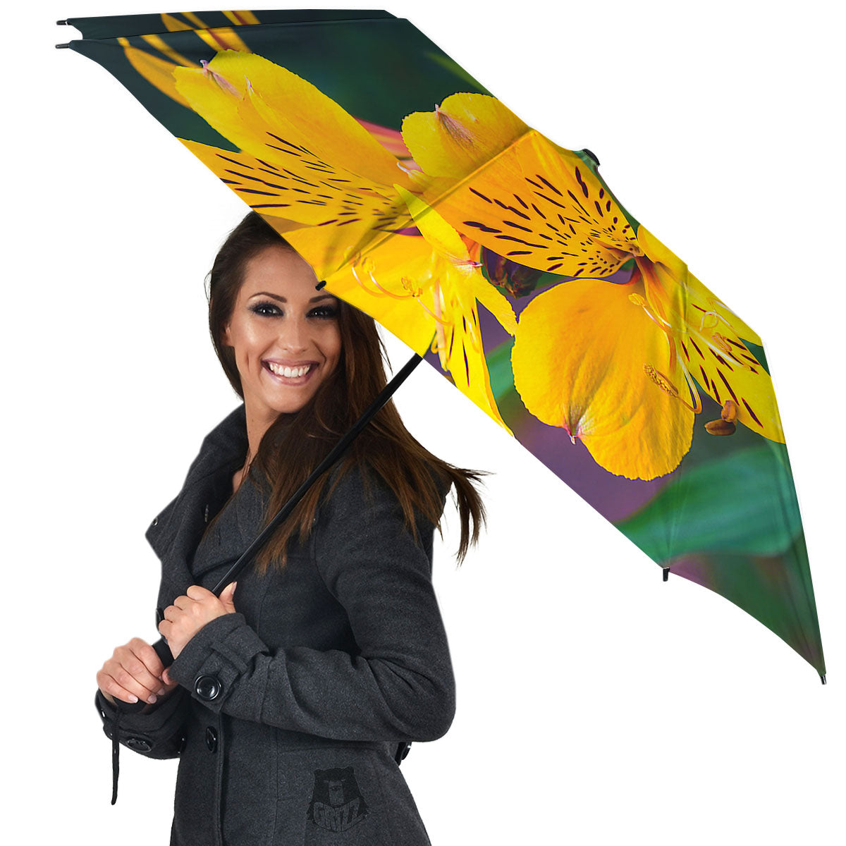 Alstroemeria Yellow Print Umbrella-grizzshop