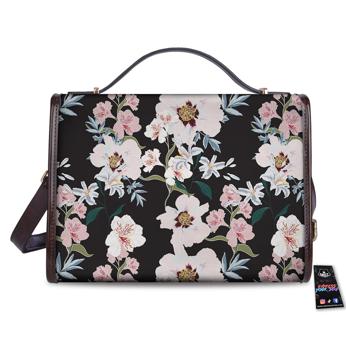 Alstroemeria Pink And White Print Pattern Women's Satchel Bag