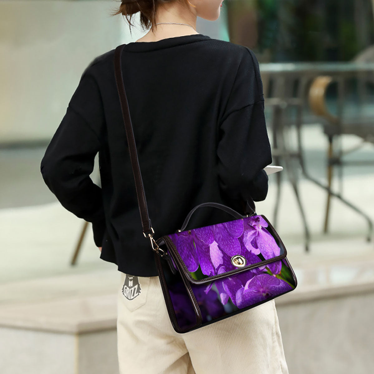 Alstroemeria Purple Print Women's Satchel Bag