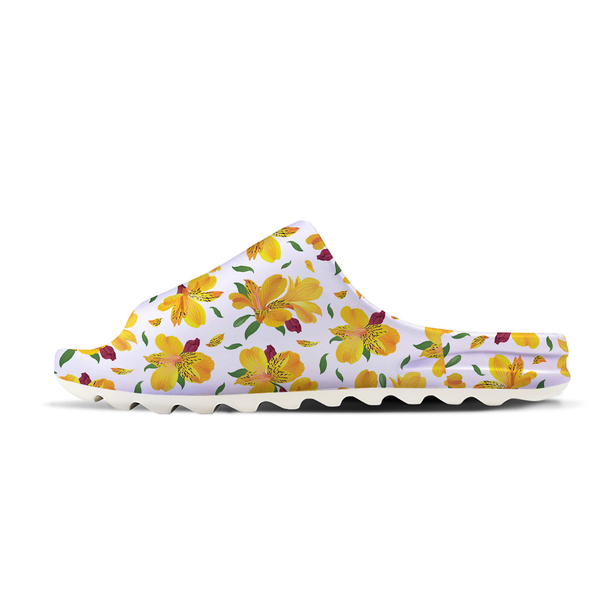 Alstroemeria Yellow Print Pattern Sandals-grizzshop