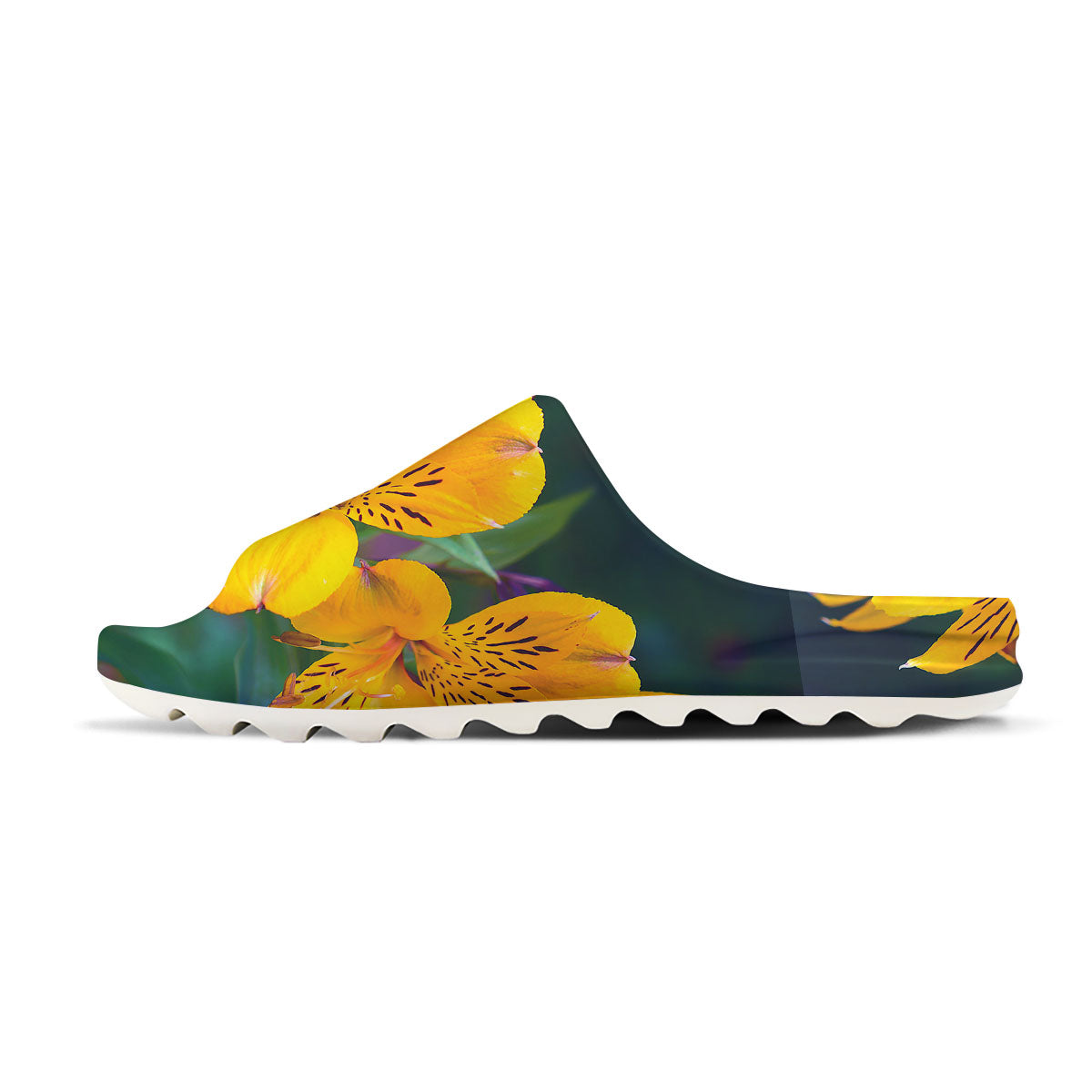 Alstroemeria Yellow Print Sandals-grizzshop