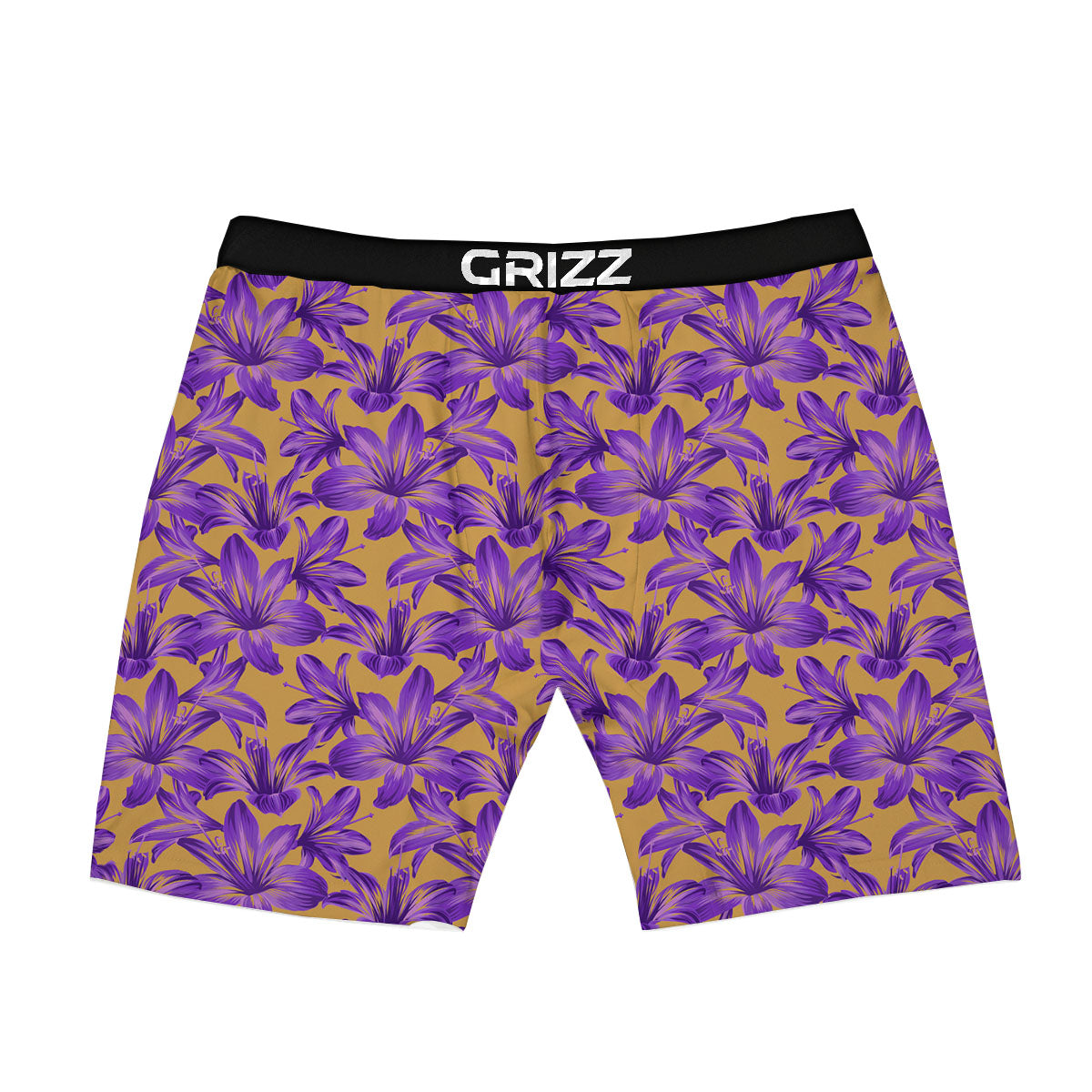 Amaryllis Japanese Purple Print Pattern Boxer Briefs-grizzshop