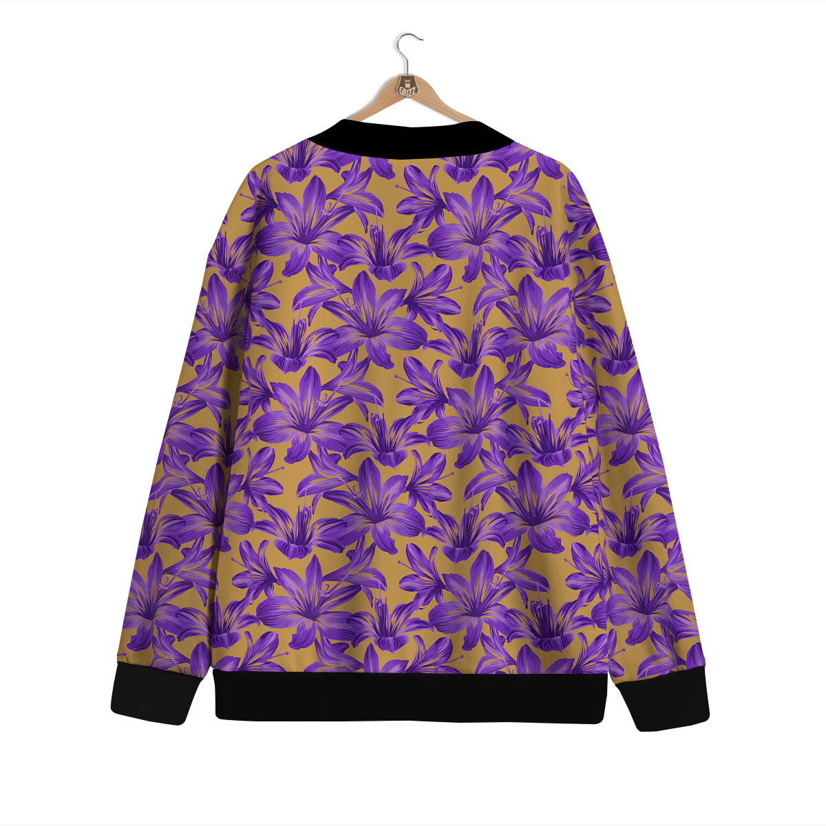 Amaryllis Japanese Purple Print Pattern Cardigan-grizzshop