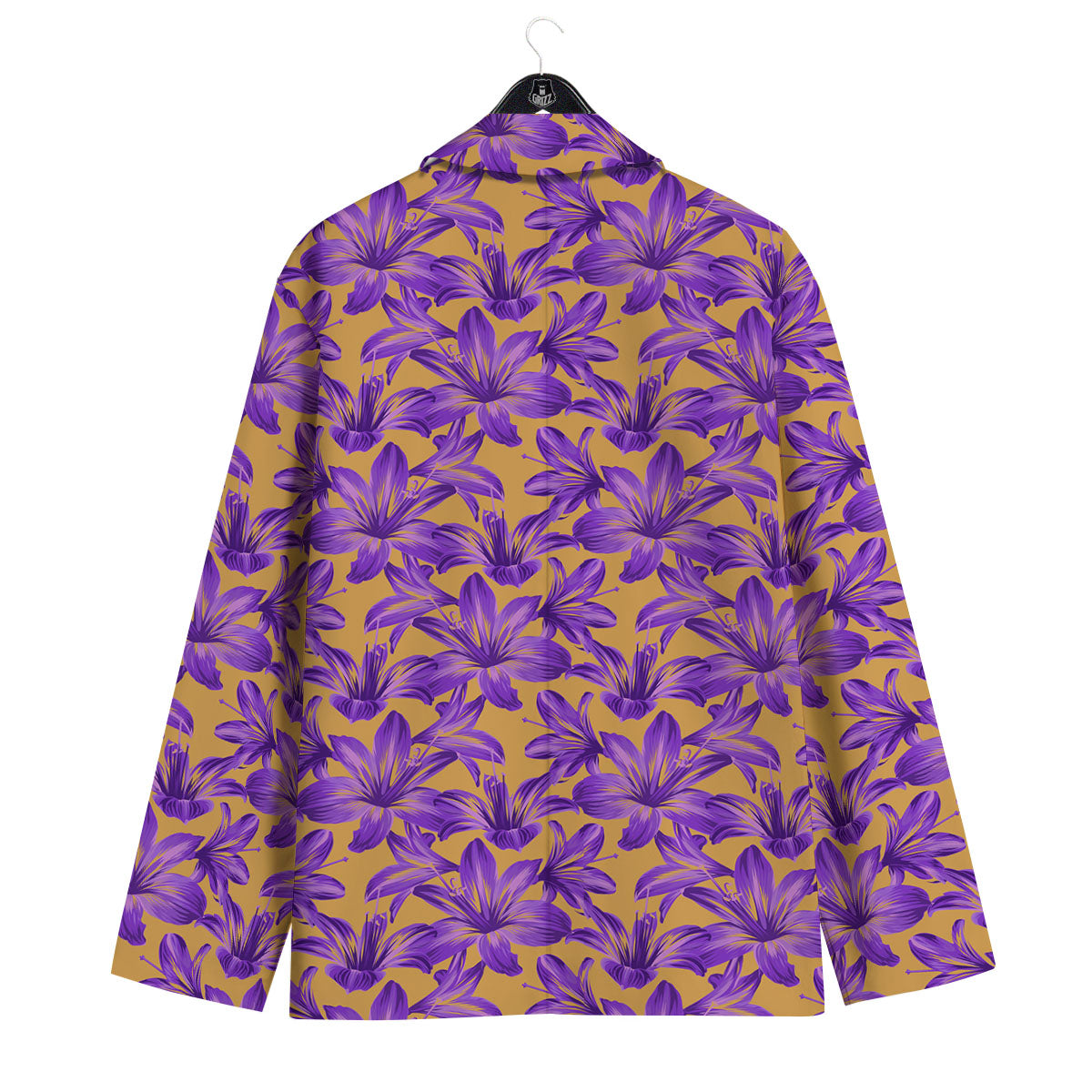Amaryllis Japanese Purple Print Pattern Men's Sport Coat-grizzshop