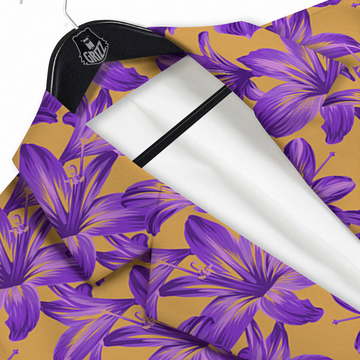Amaryllis Japanese Purple Print Pattern Men's Sport Coat-grizzshop