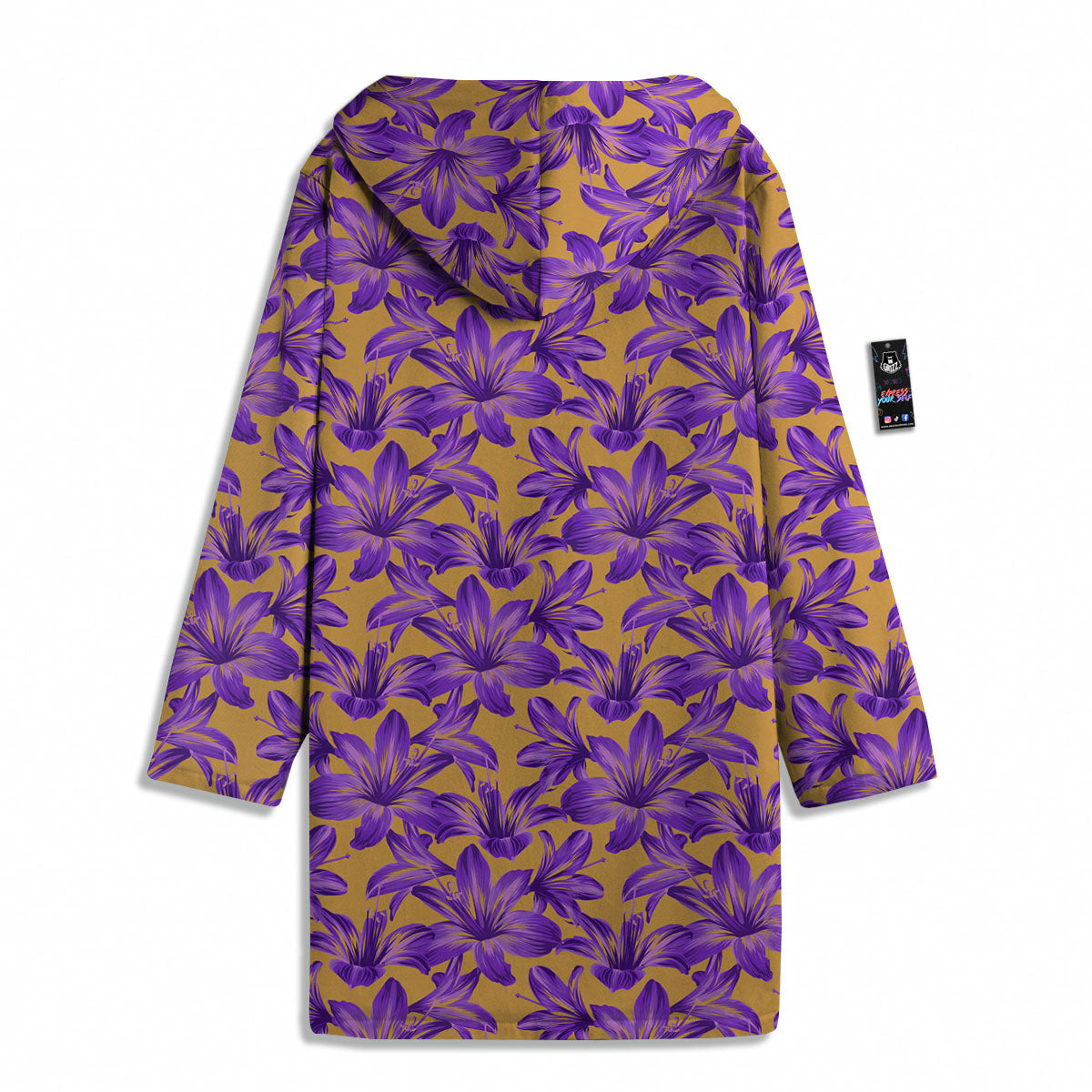 Amaryllis Japanese Purple Print Pattern Men's Windbreaker Jacket-grizzshop