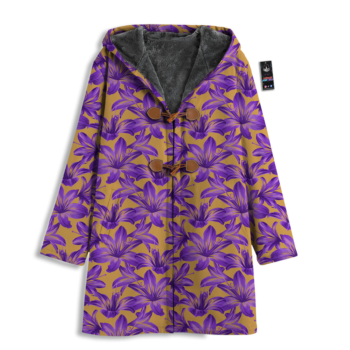 Amaryllis Japanese Purple Print Pattern Men's Windbreaker Jacket-grizzshop