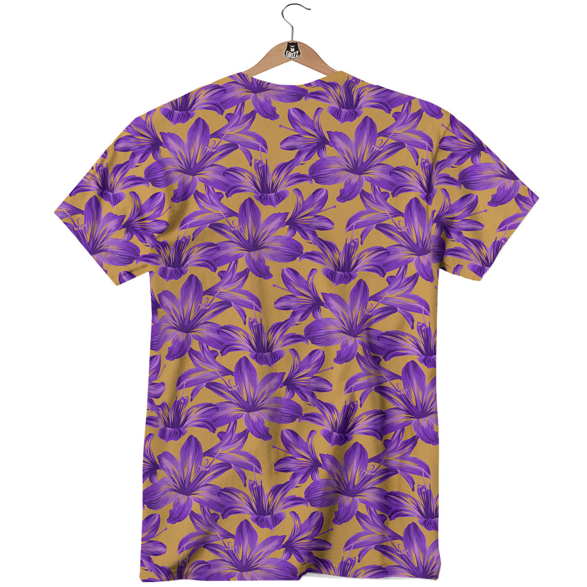 Amaryllis Japanese Purple Print Pattern T-Shirt-grizzshop