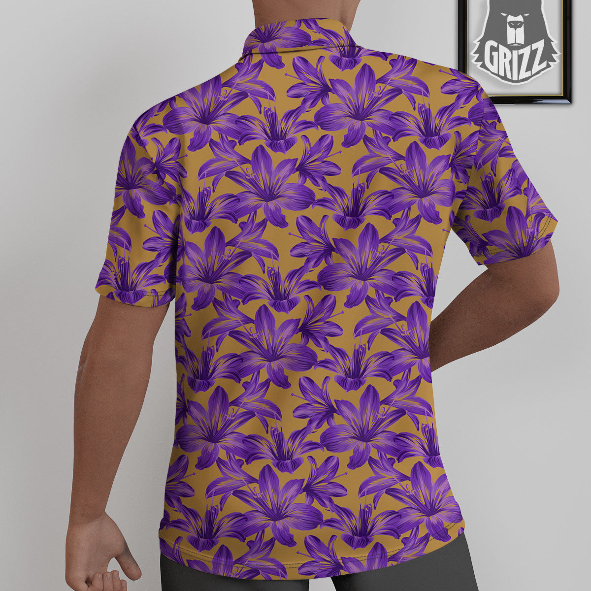 Amaryllis Japanese Purple Print Pattern Untucked Shirts-grizzshop