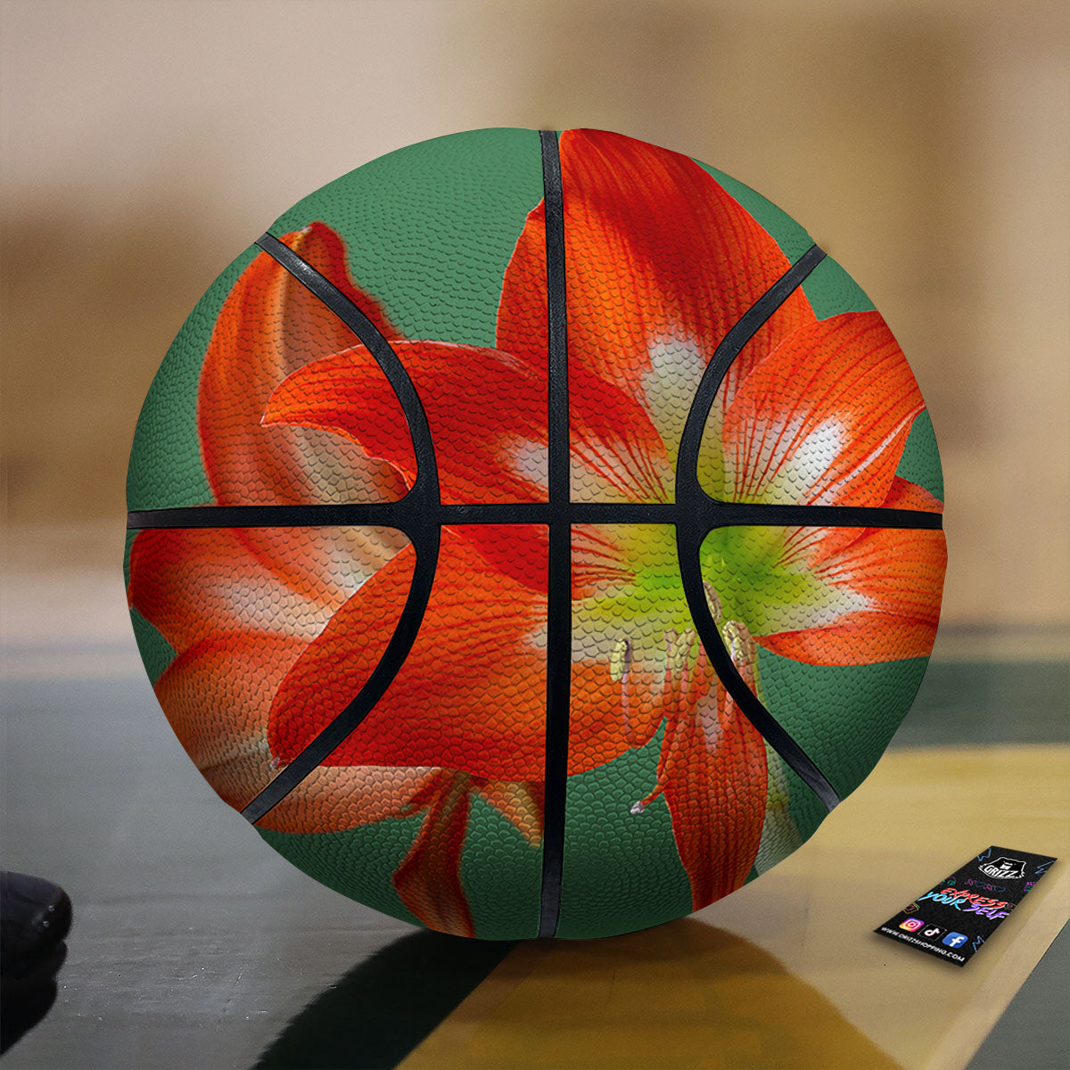 Amaryllis Orange Print Basketball-grizzshop