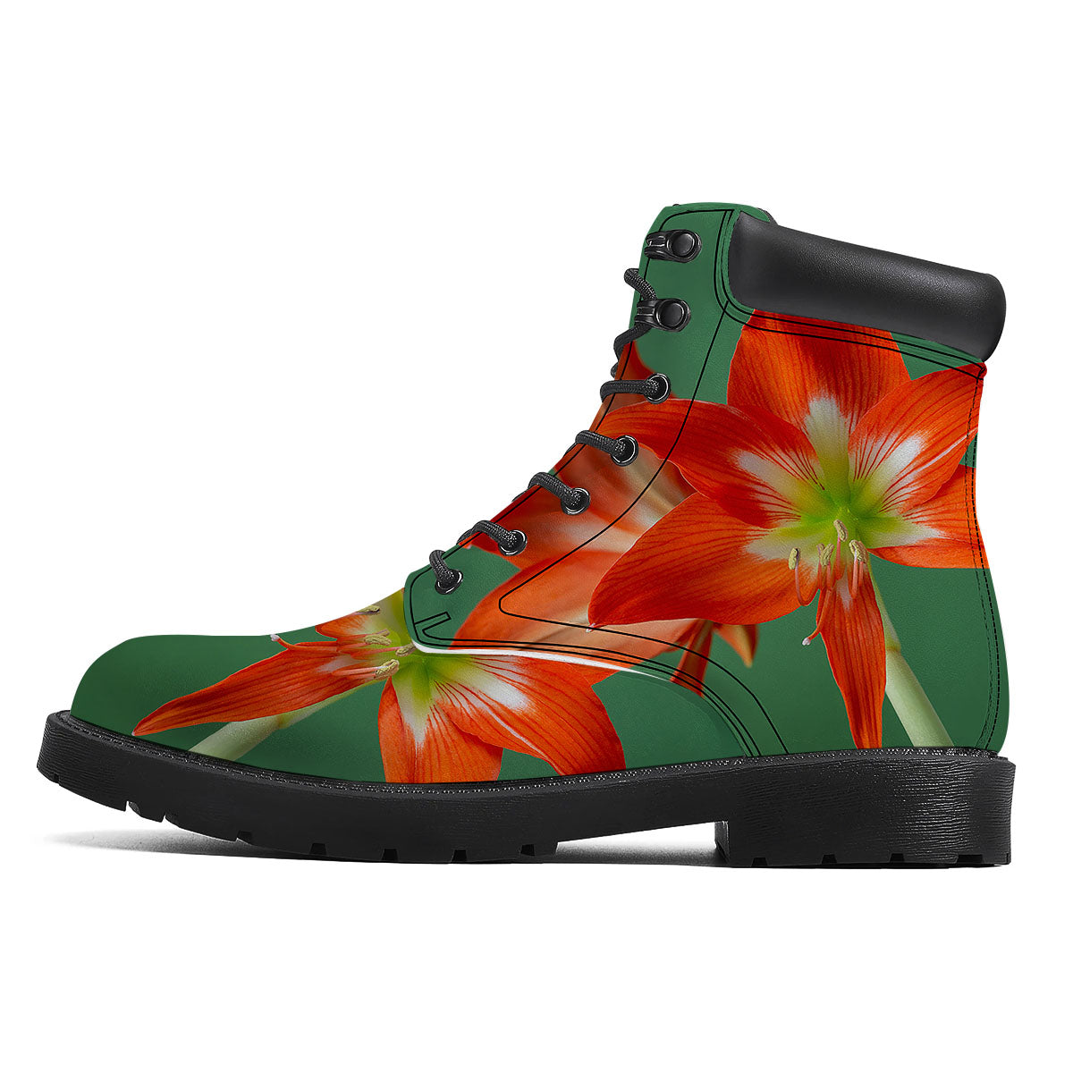 Amaryllis Orange Print Boots-grizzshop