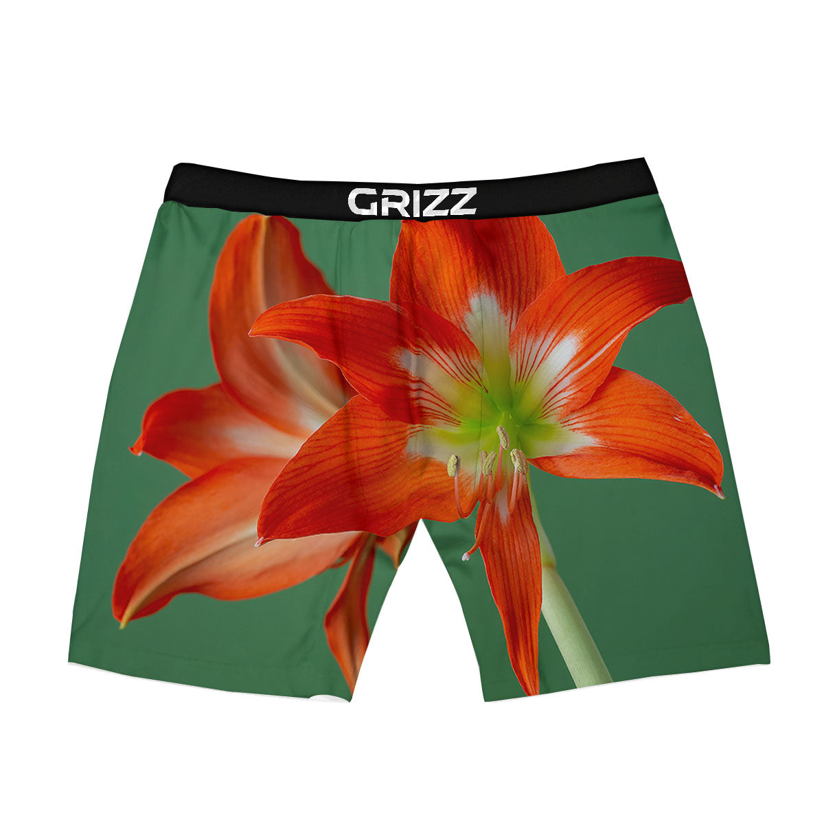 Amaryllis Orange Print Boxer Briefs-grizzshop