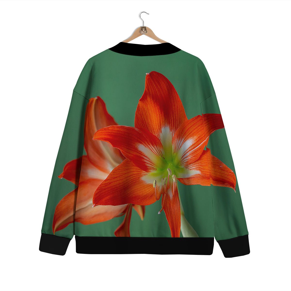 Amaryllis Orange Print Cardigan-grizzshop