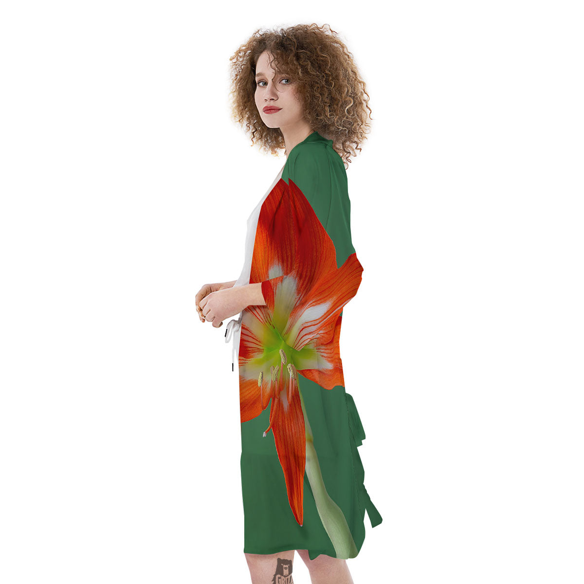 Amaryllis Orange Print Kimono-grizzshop