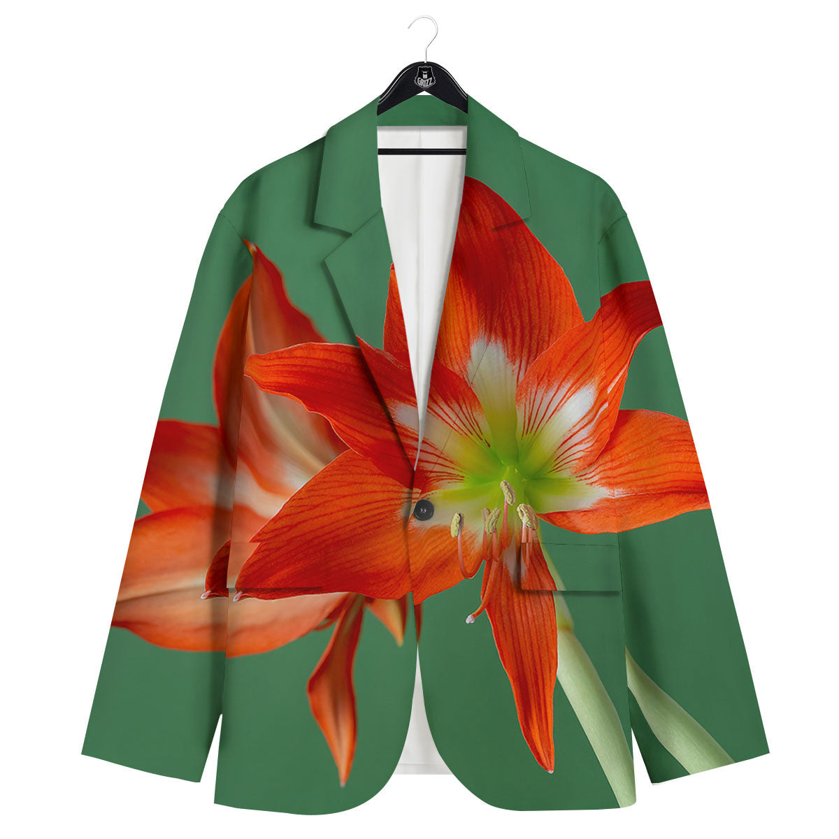 Amaryllis Orange Print Men's Sport Coat-grizzshop
