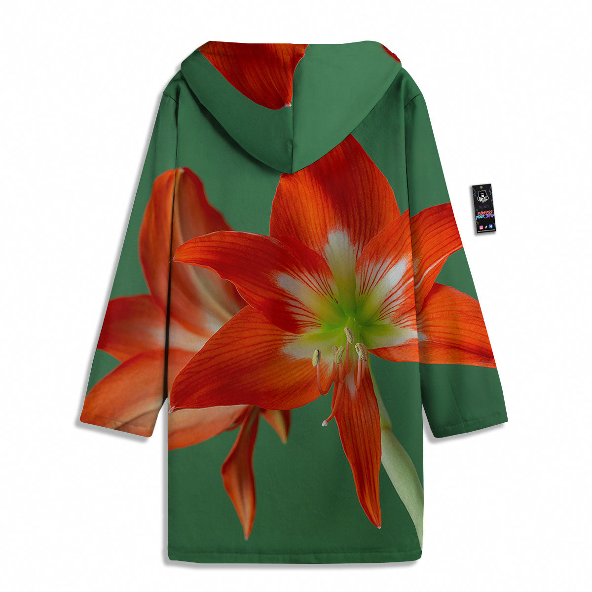 Amaryllis Orange Print Men's Windbreaker Jacket-grizzshop