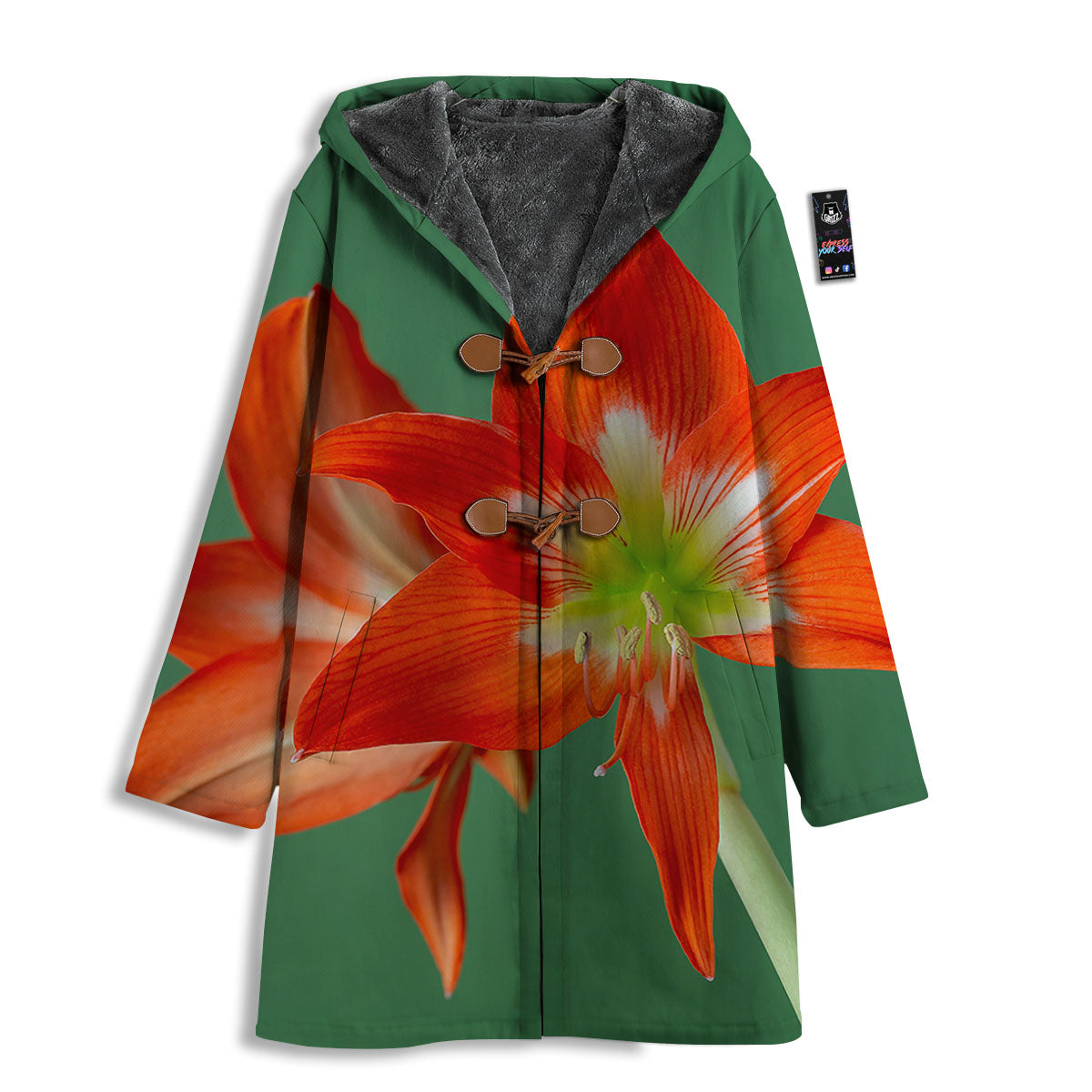 Amaryllis Orange Print Men's Windbreaker Jacket-grizzshop