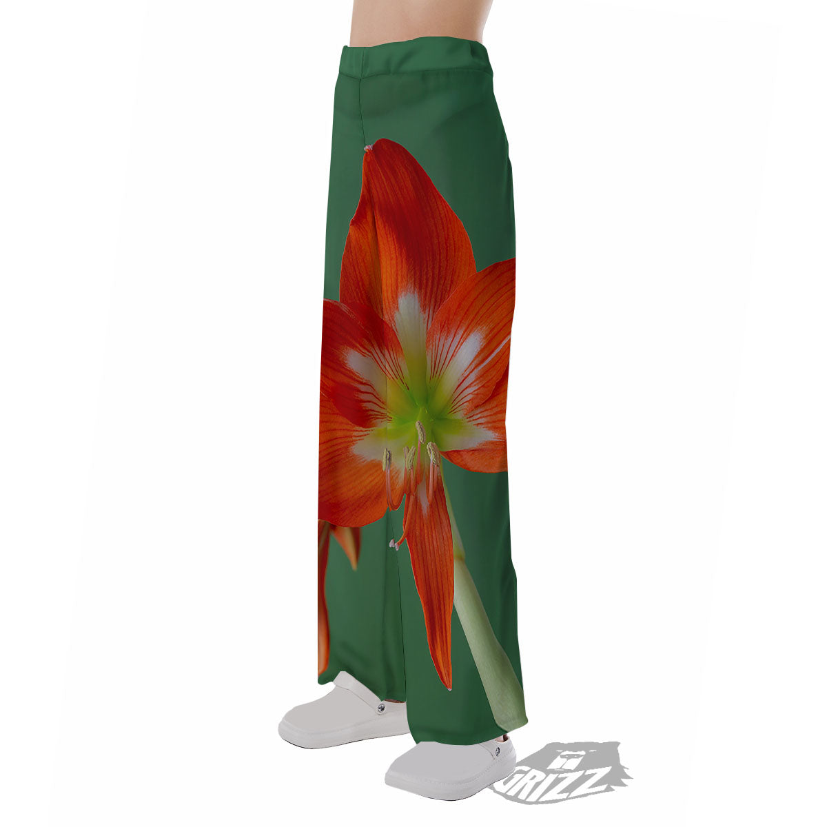 Amaryllis Orange Print Pajama Pants-grizzshop