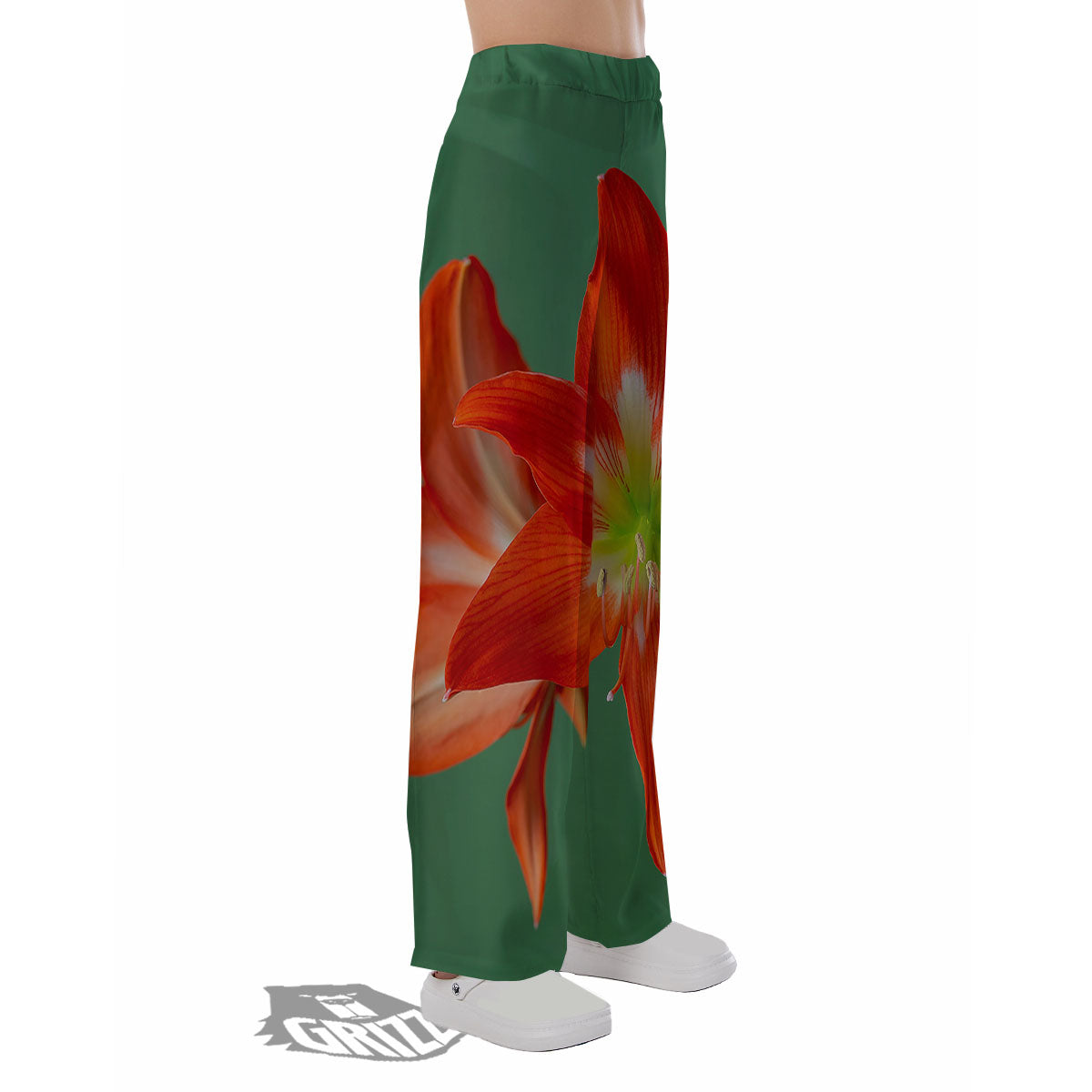 Amaryllis Orange Print Pajama Pants-grizzshop