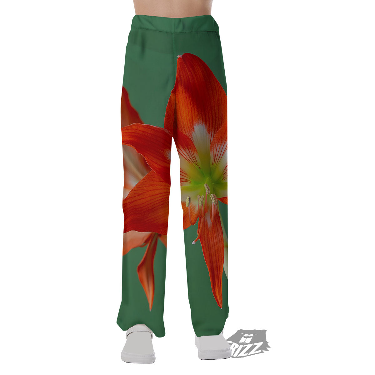 Amaryllis Orange Print Pajama Pants-grizzshop