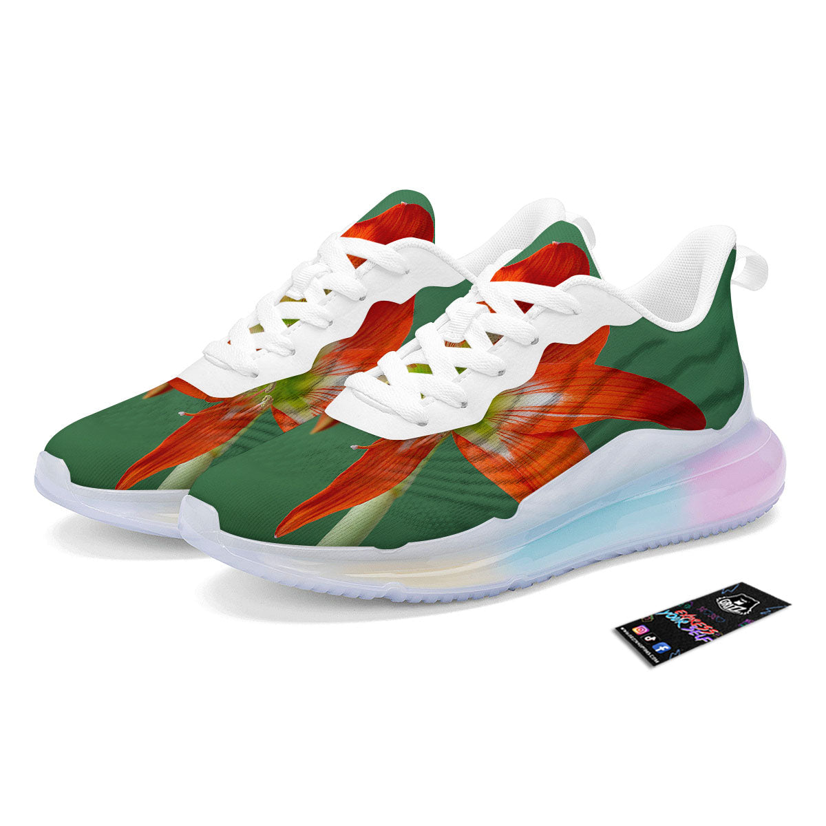 Amaryllis Orange Print Running Sneakers-grizzshop