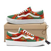 Amaryllis Orange Print Skate Shoes-grizzshop