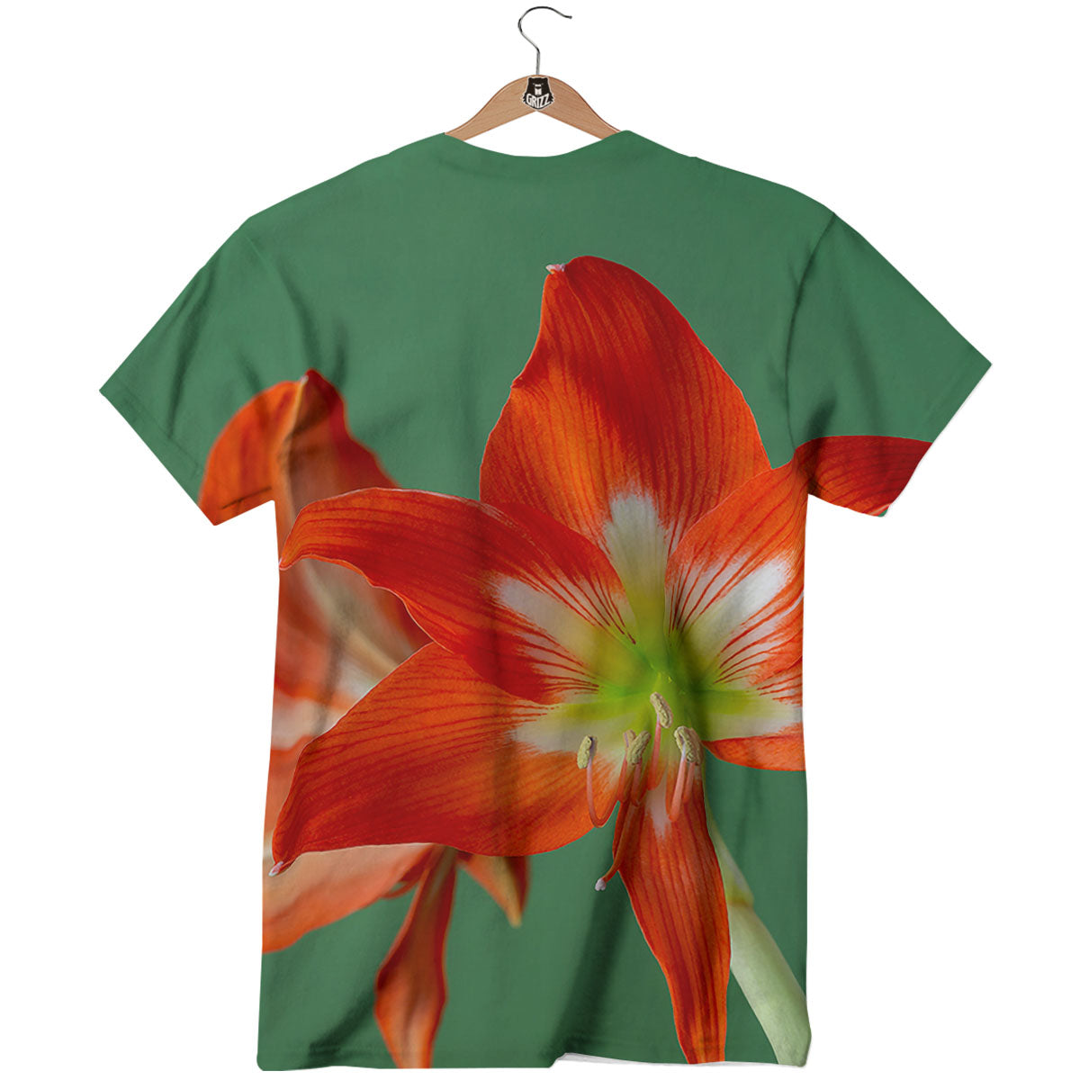 Amaryllis Orange Print T-Shirt-grizzshop