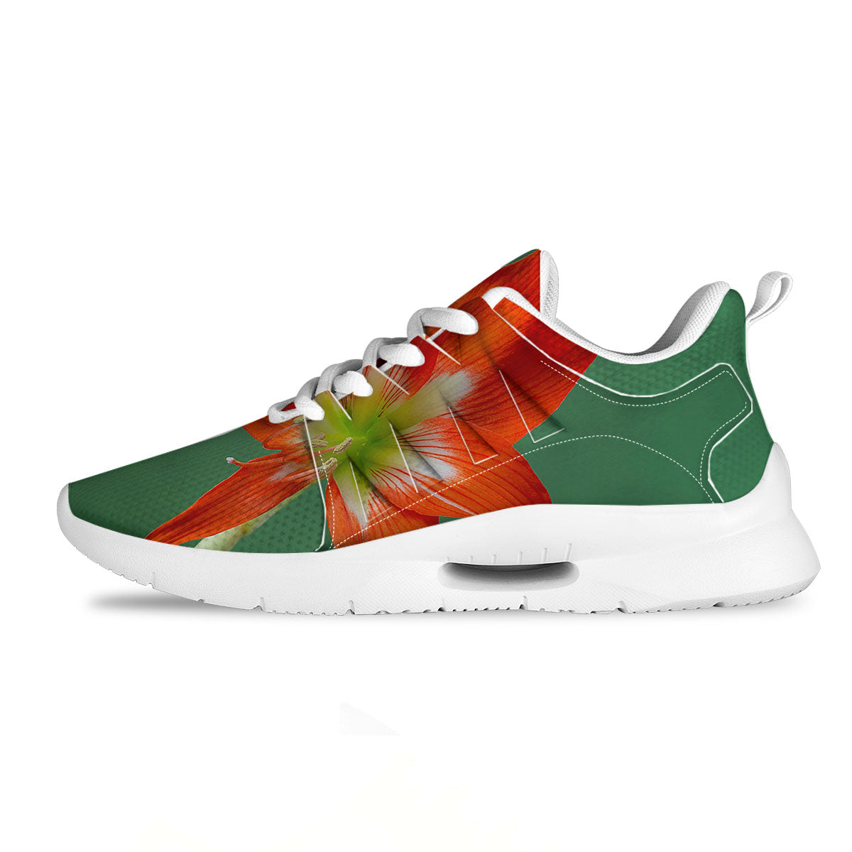 Amaryllis Orange Print Tennis Shoes-grizzshop