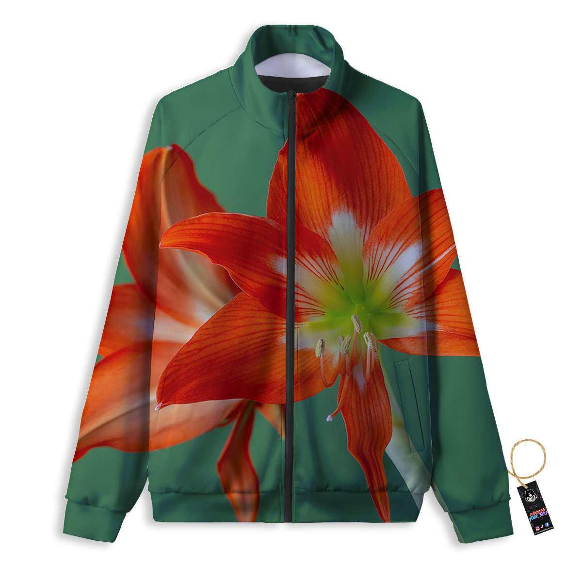 Amaryllis Orange Print Track Jacket-grizzshop