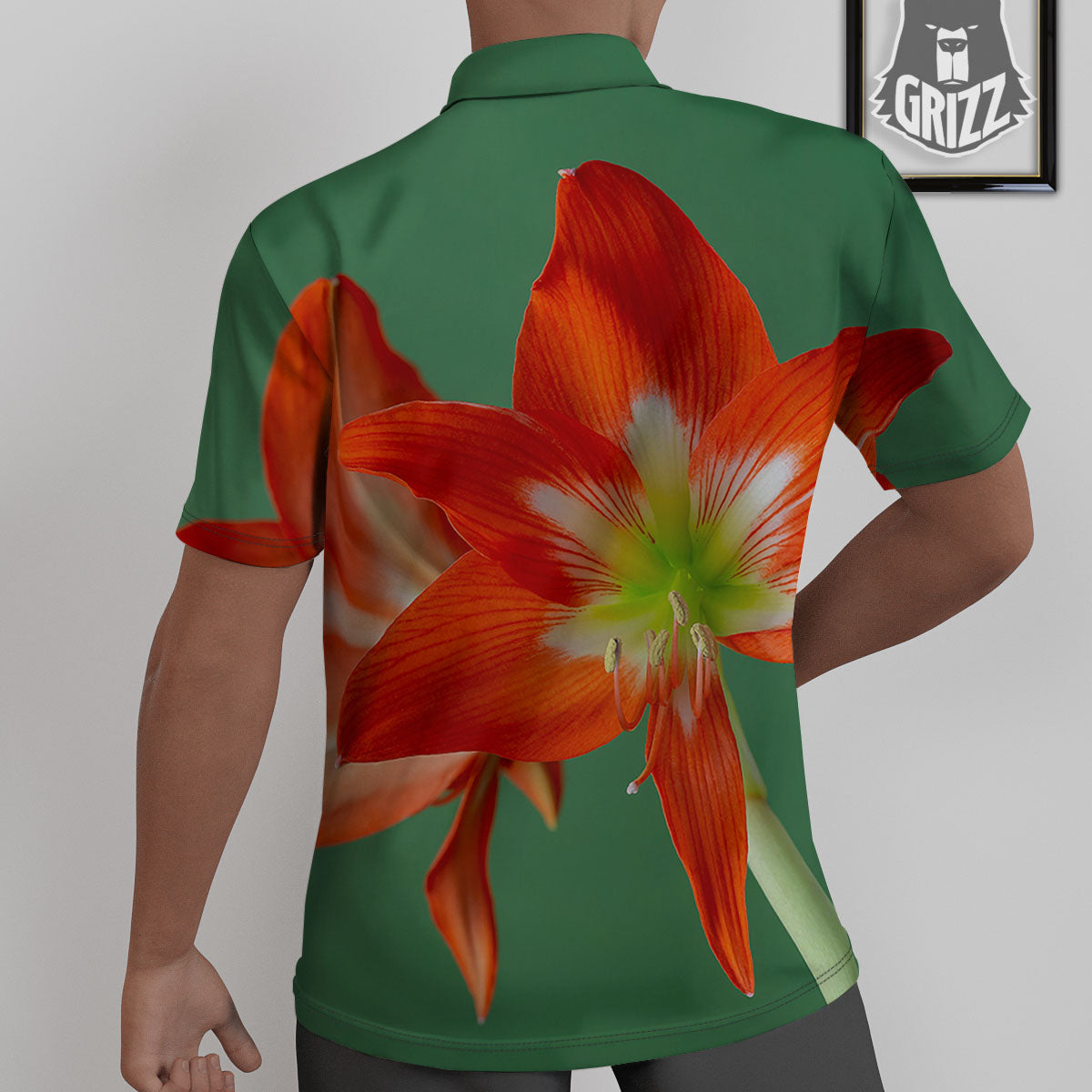 Amaryllis Orange Print Untucked Shirts-grizzshop