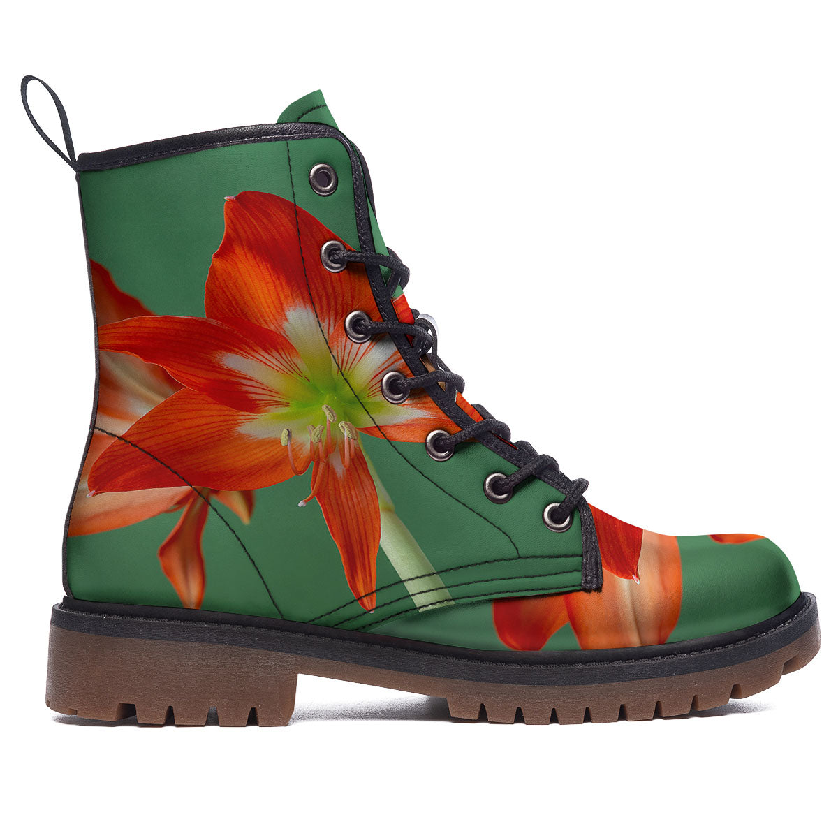Amaryllis Orange Print Work Boots-grizzshop