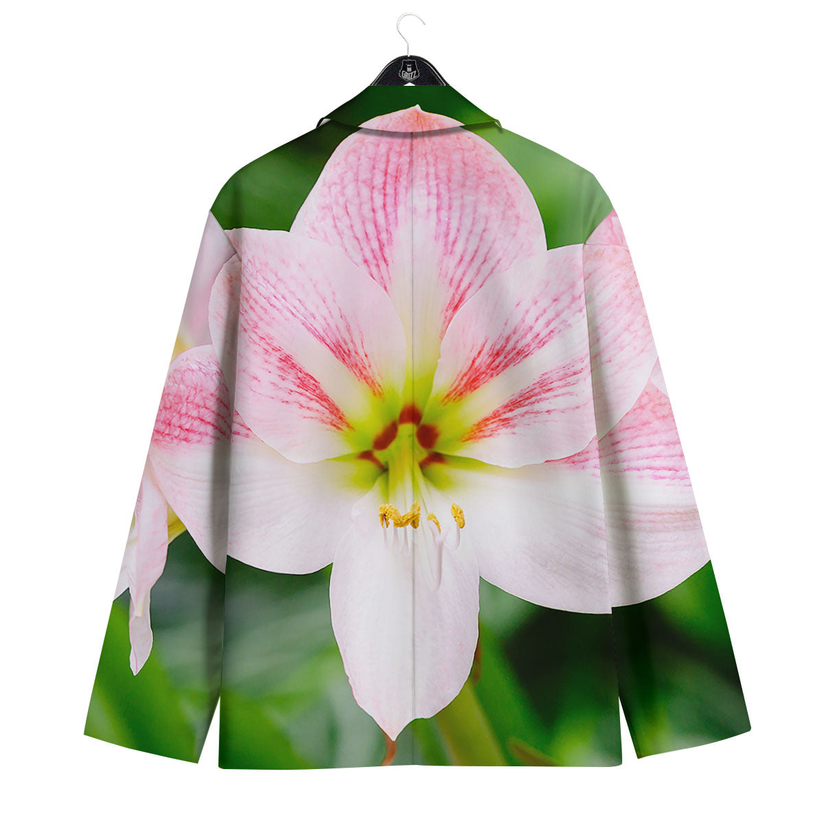 Amaryllis Pink And White Print Men's Sport Coat-grizzshop
