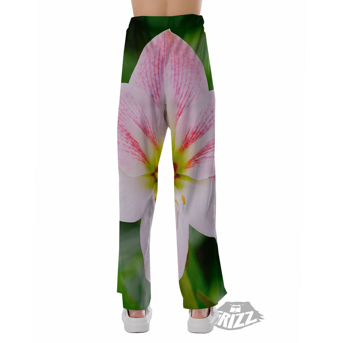 Amaryllis Pink And White Print Pajama Pants-grizzshop