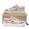 Amaryllis Pink And White Print Skate Shoes-grizzshop