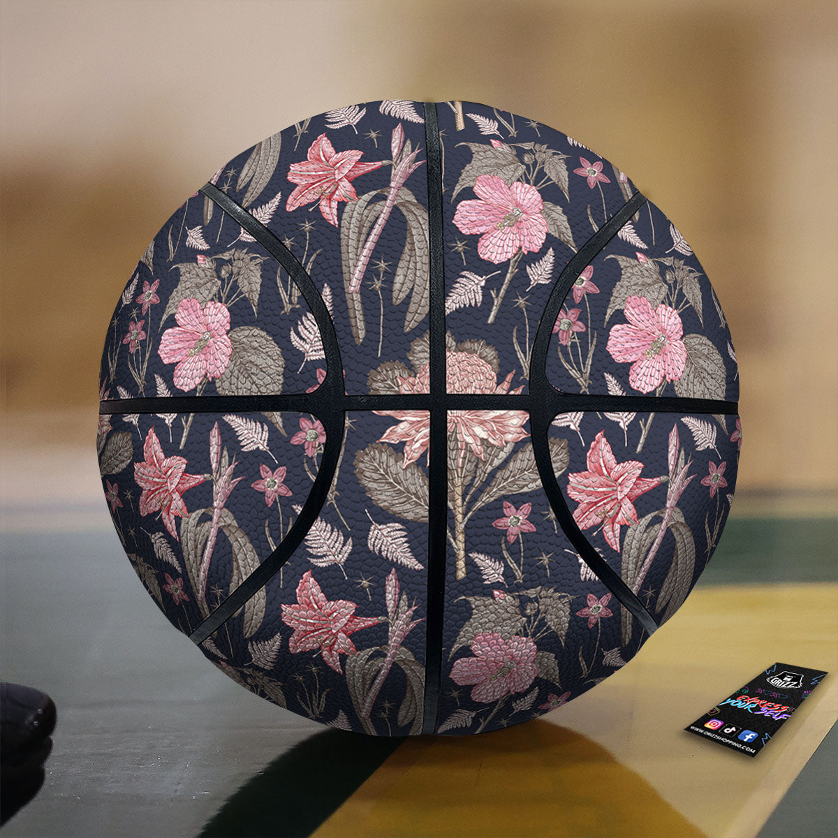 Amaryllis Pink Print Pattern Basketball-grizzshop