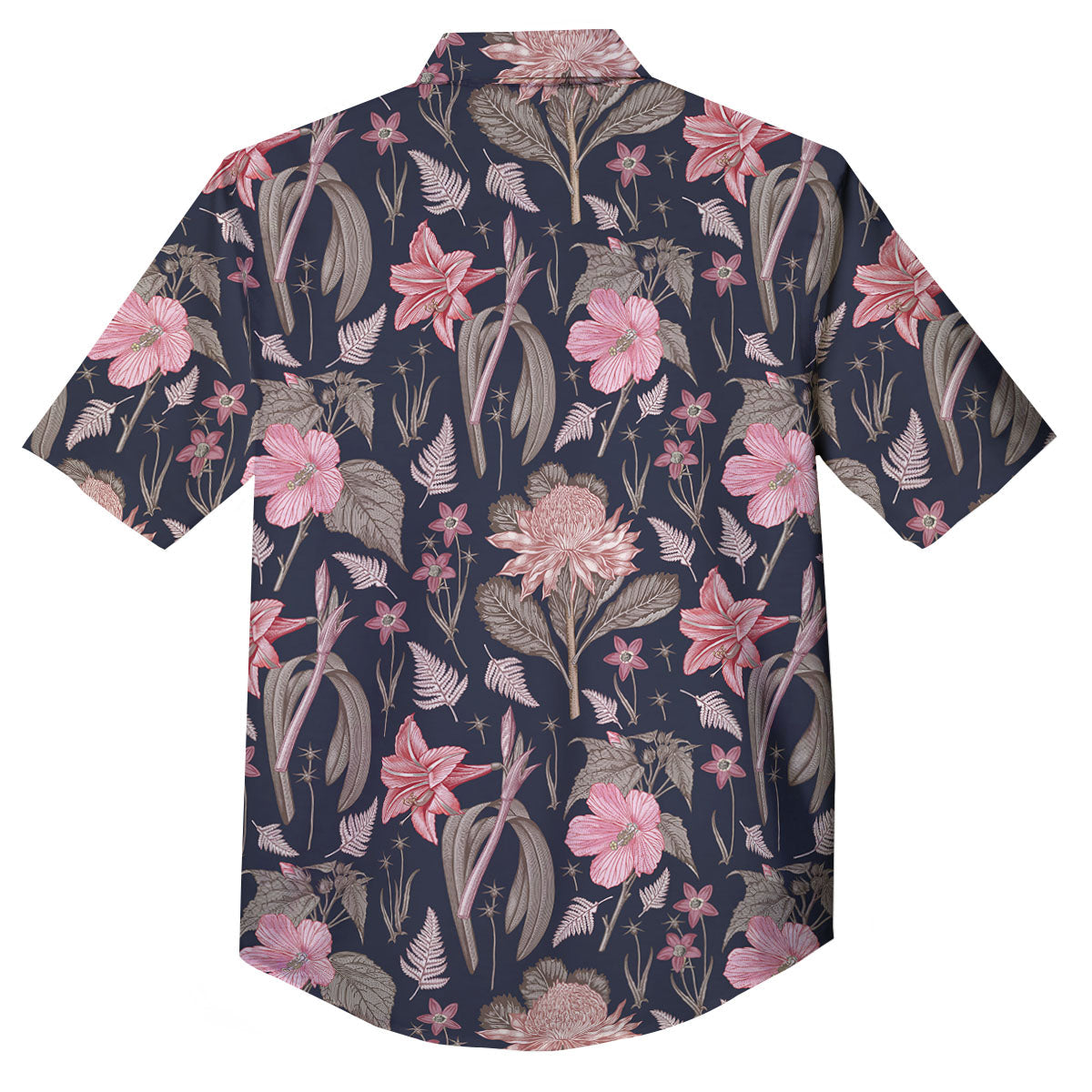 Amaryllis Pink Print Pattern Button Up Shirt-grizzshop