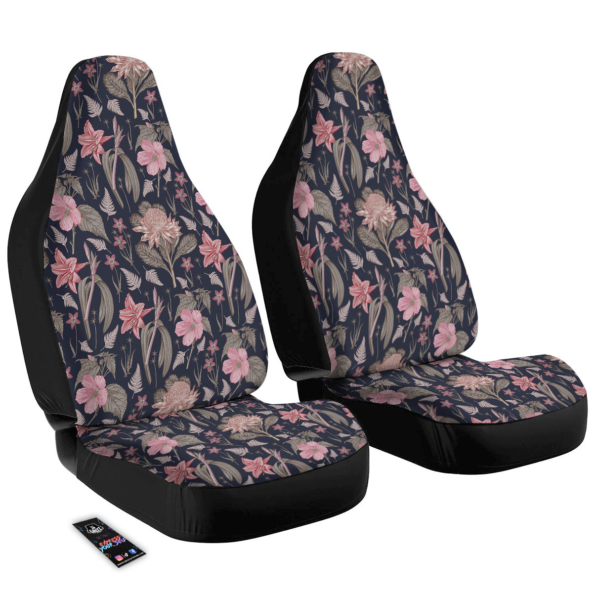 Amaryllis Pink Print Pattern Car Seat Covers-grizzshop
