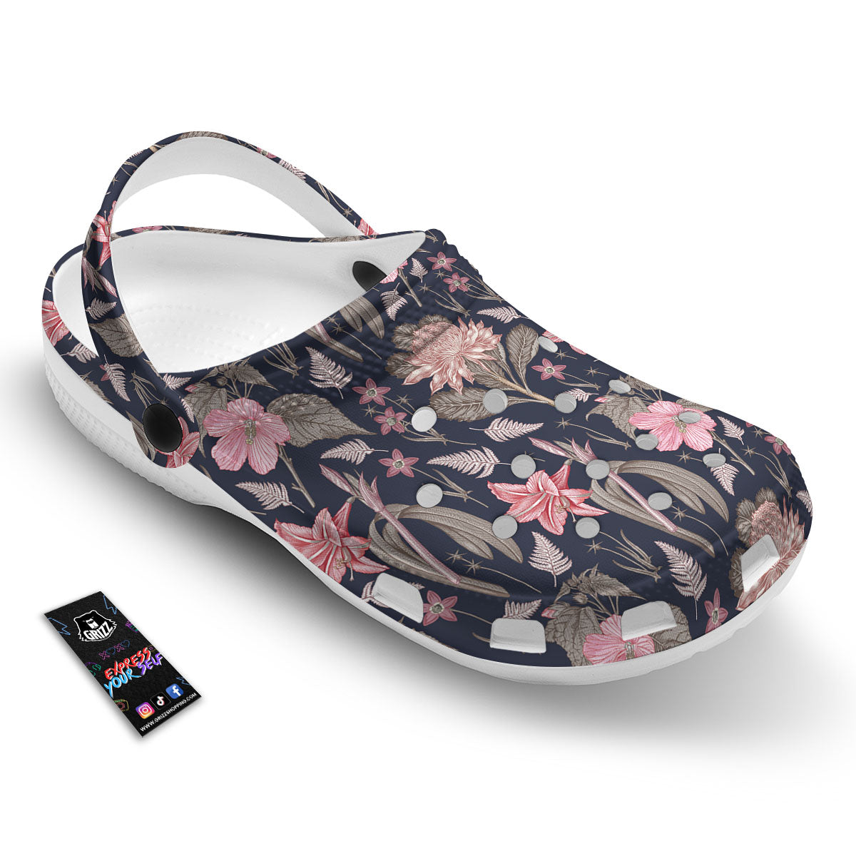 Amaryllis Pink Print Pattern Clog-grizzshop